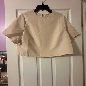 SHEIN Tan Boxy Crop T-Shirt